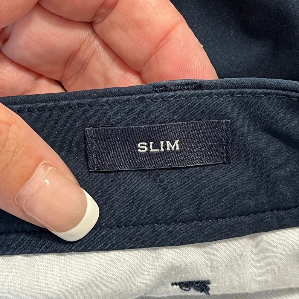 J.Crew Flex Slim Fit Performance Chino Pants Mens 38x30 Navy Blue Workwear Golf